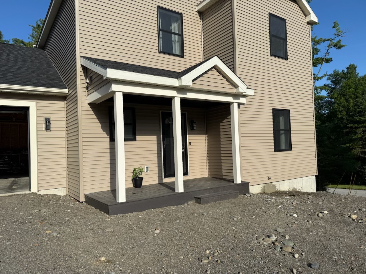 Modern house exterior in progress