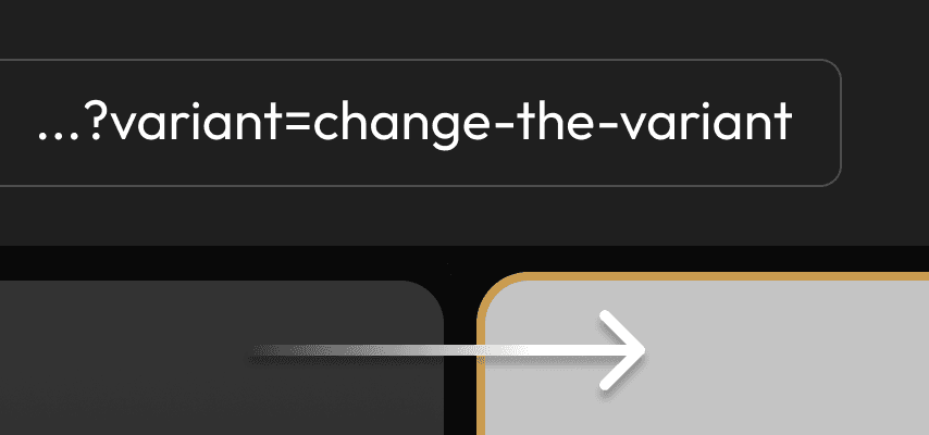 Use a URL parameter to change the variant on the page you link to.