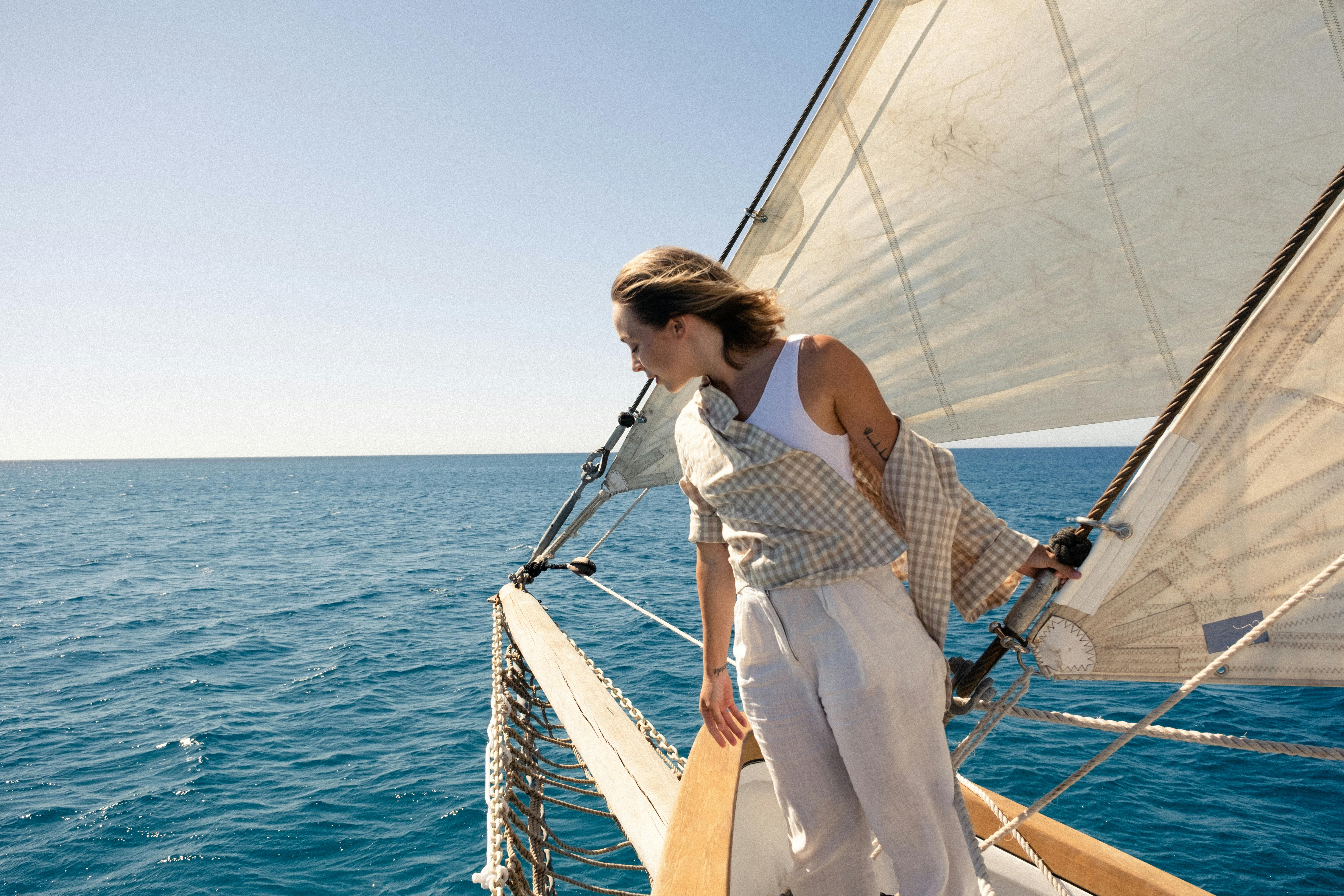 Woman portrait in yacht