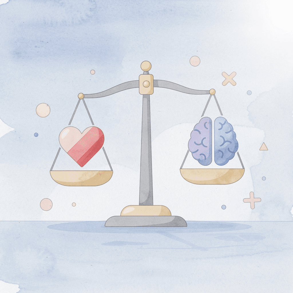  Balance scale comparing profits and risk management