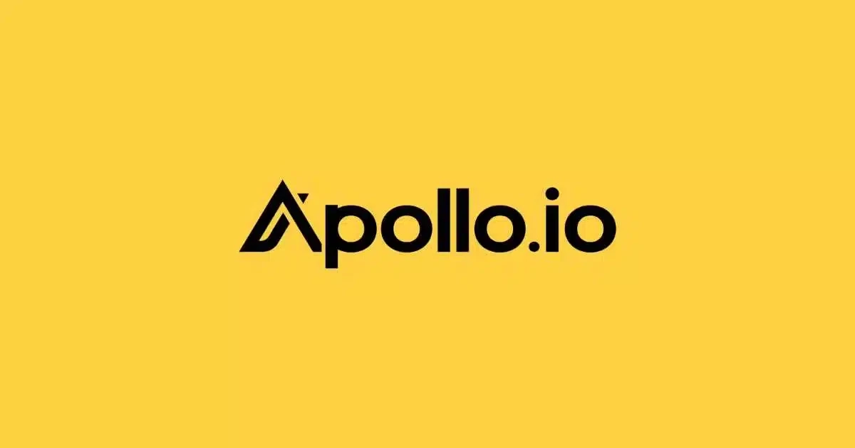 Illustration de l'outil Apollo pour l'automatisation et la génération de leads, avec filtres avancés et séquences automatisées.