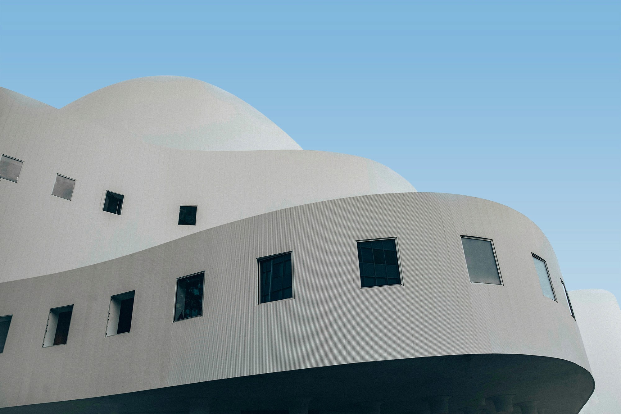 Striking modern building with an asymmetrical design