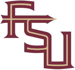 The image displays a maroon and gold logo featuring interlocking letters "F," "S," and "U," representing Florida State University.