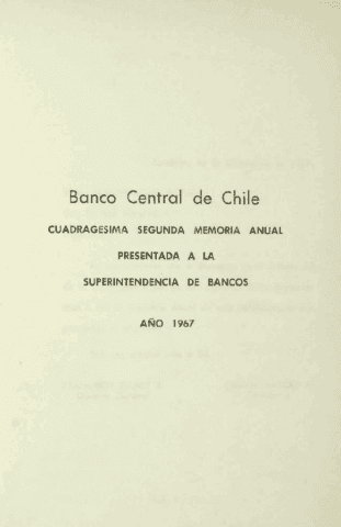 Banco Central de Chile. Memoria Anual 1967