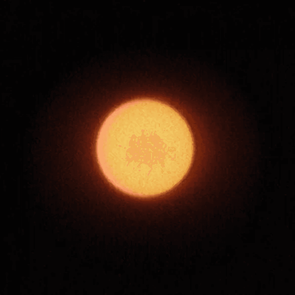 distant sun on a black sky