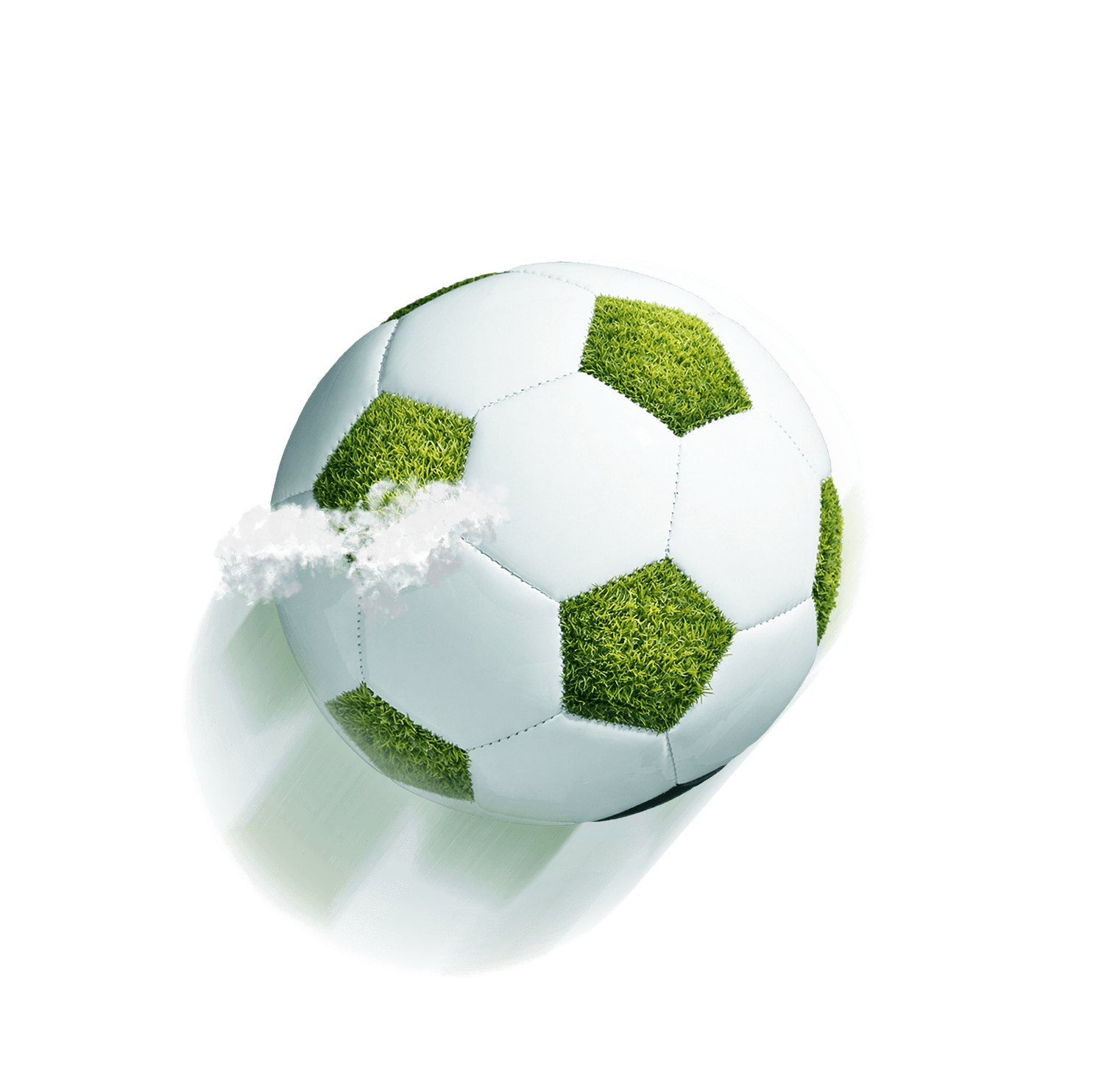 A soccer ball with a cloud.