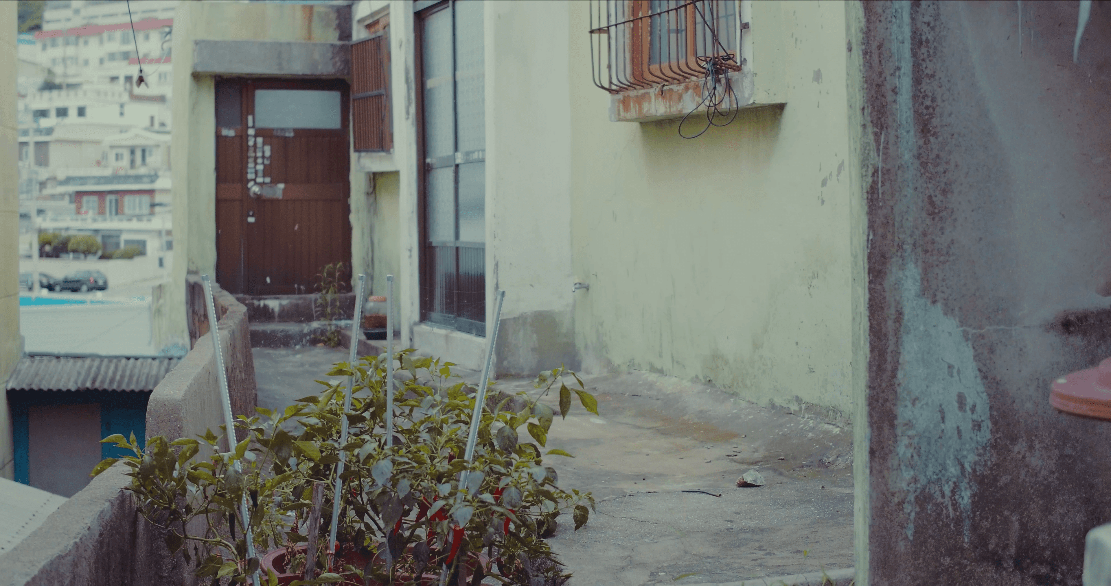 Blurred portrait of woman wearing futuristic helmet