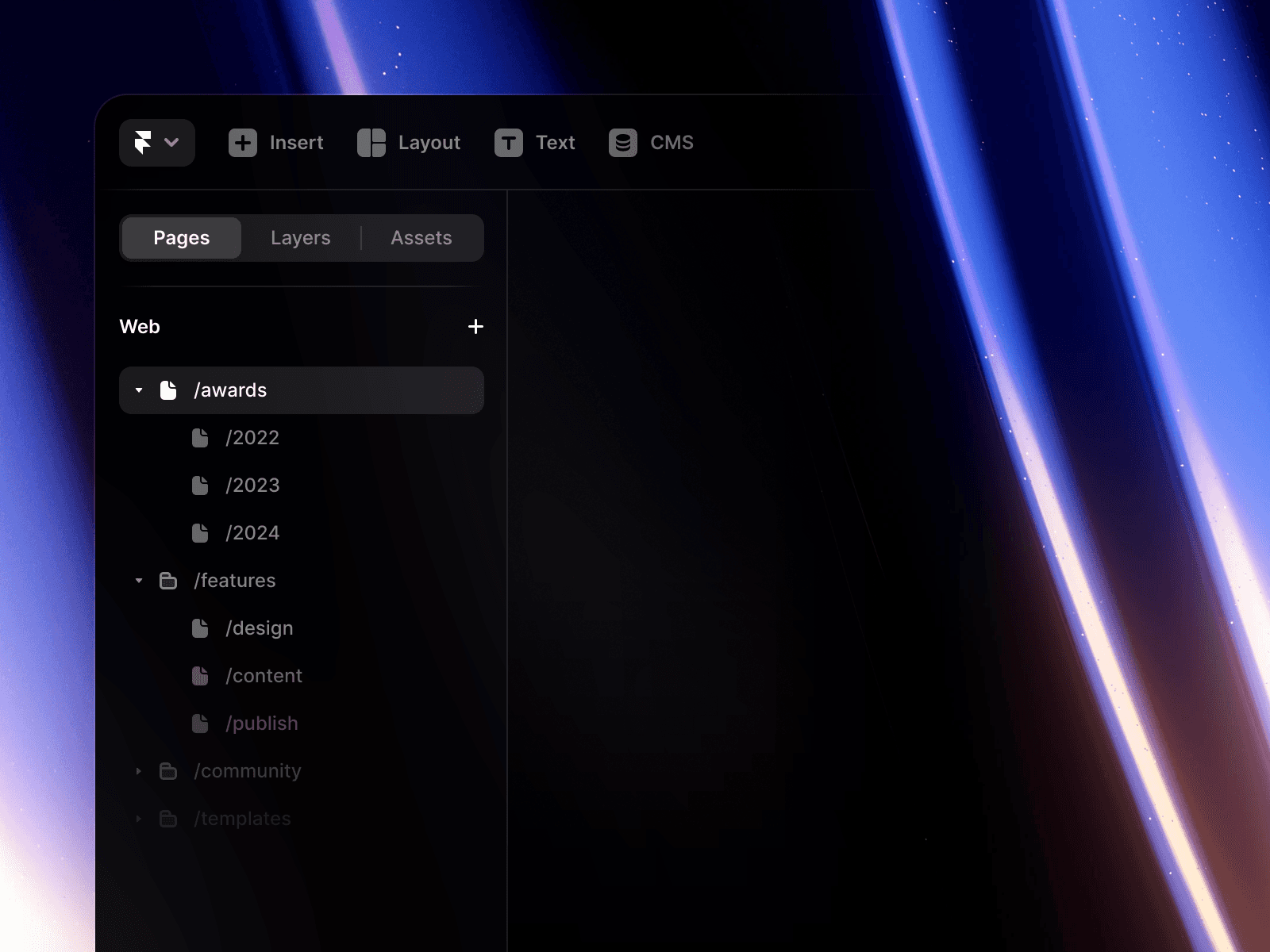 Page Panel in Framer