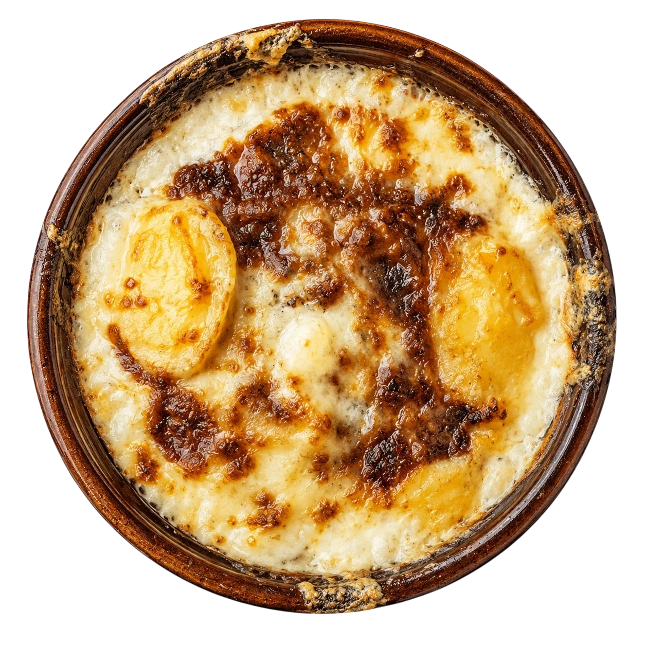 Truffade aux fromages gratinée servie à La Cassolette, restaurant auvergnat à Clermont-Ferrand