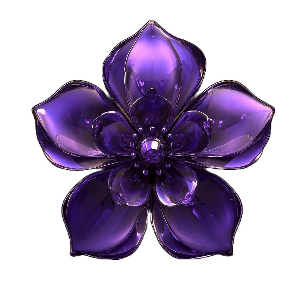 Grey metallic flower shaped object