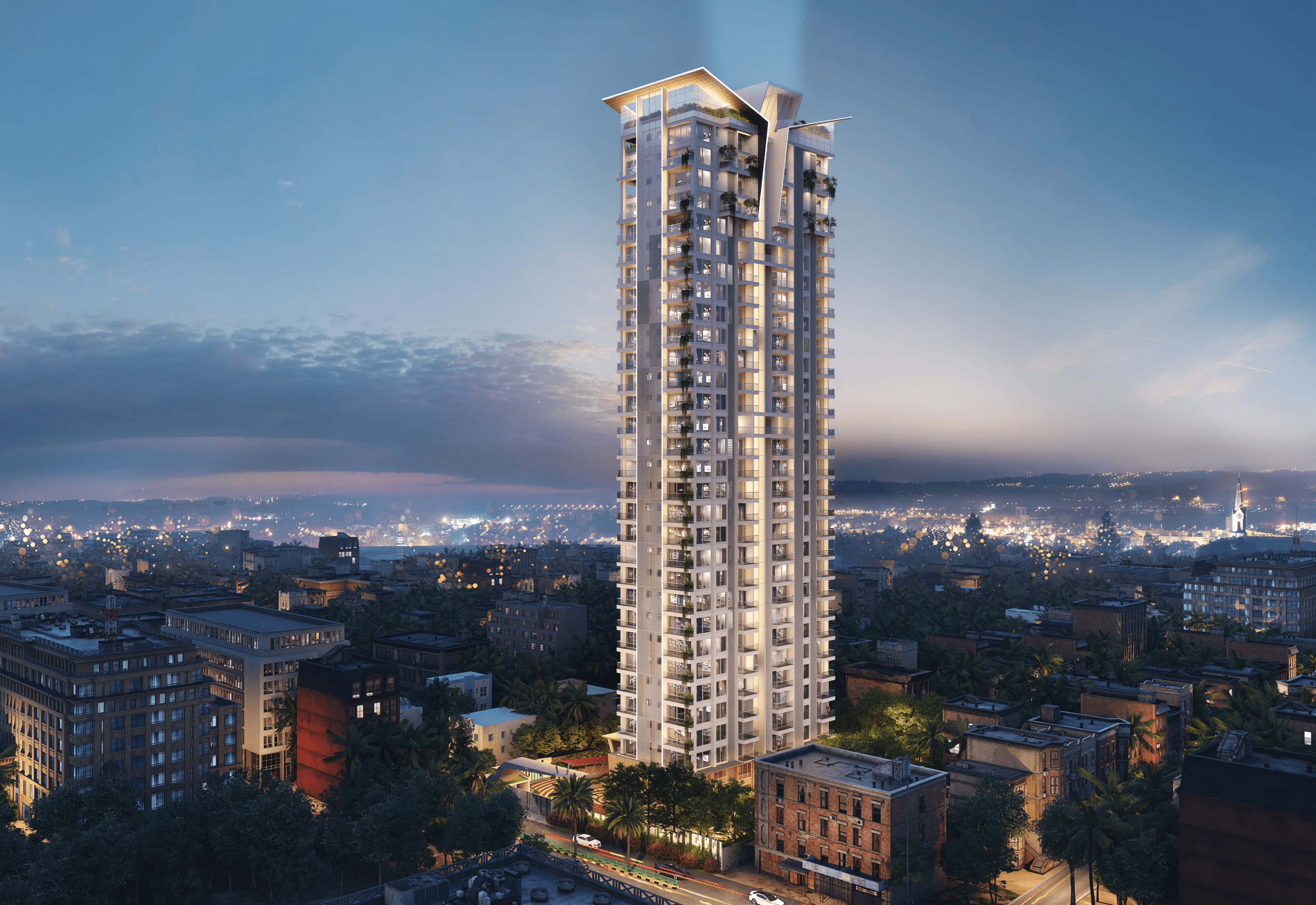 aerial photo of buildings