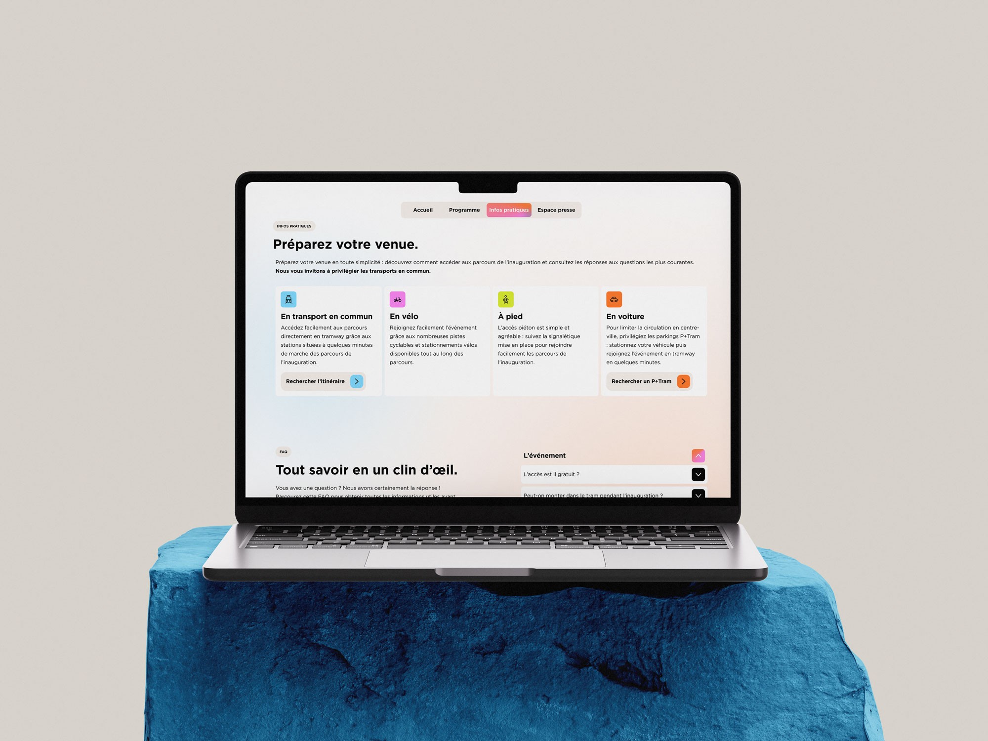 Menu en version mobile