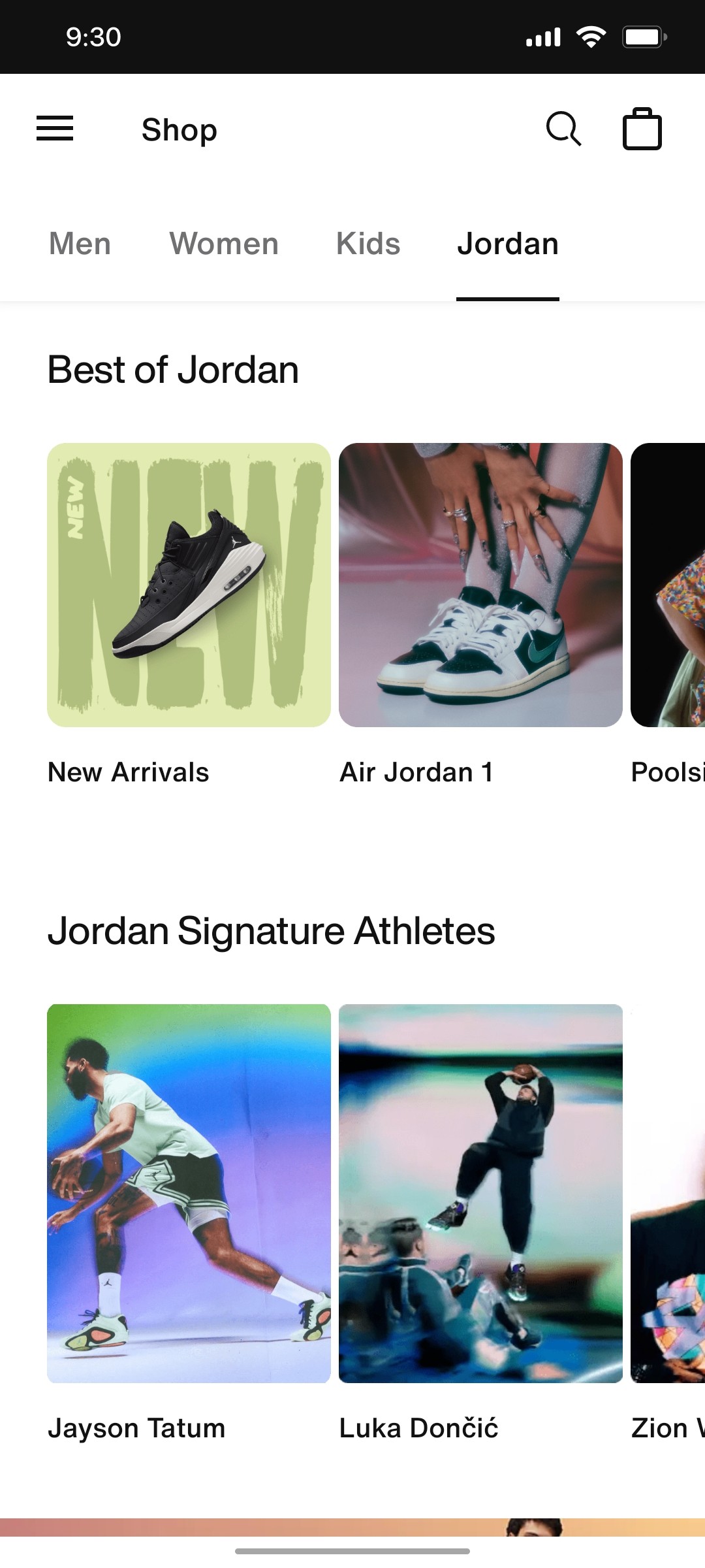 Nike App Jorden Screen