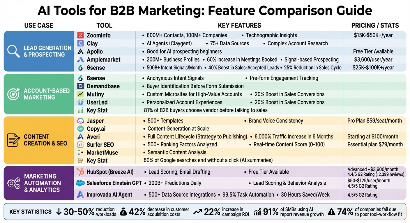 AI Tools for B2B Marketing: Feature Comparison by Use Case