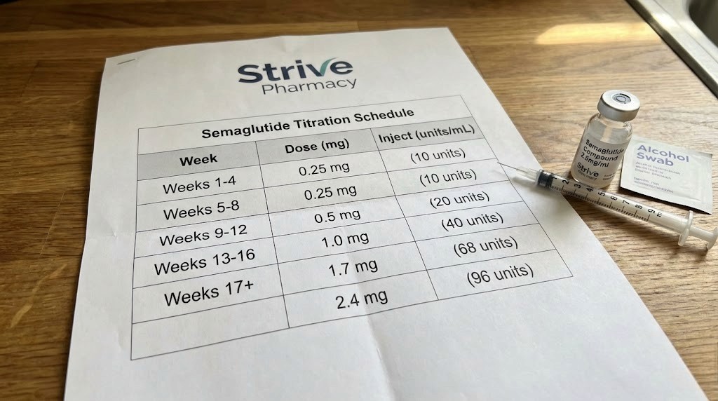Strive Pharmacy semaglutide dosage chart