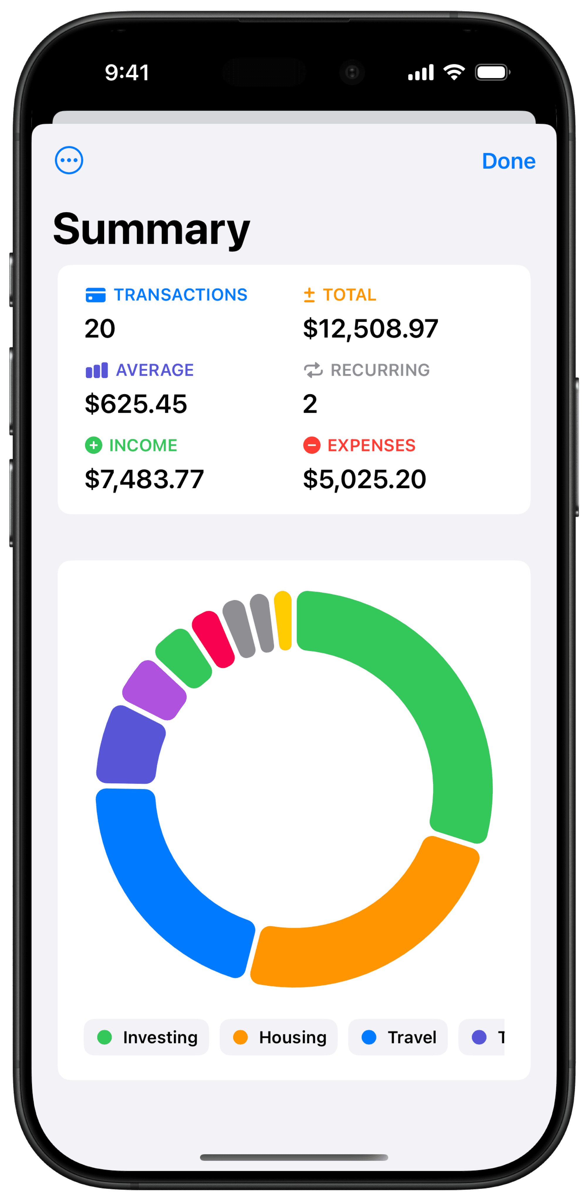 Accountit app on iPhone