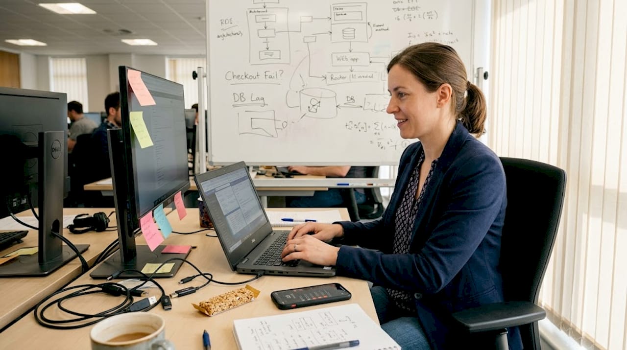 Engineer diagnosing ecommerce system bottlenecks