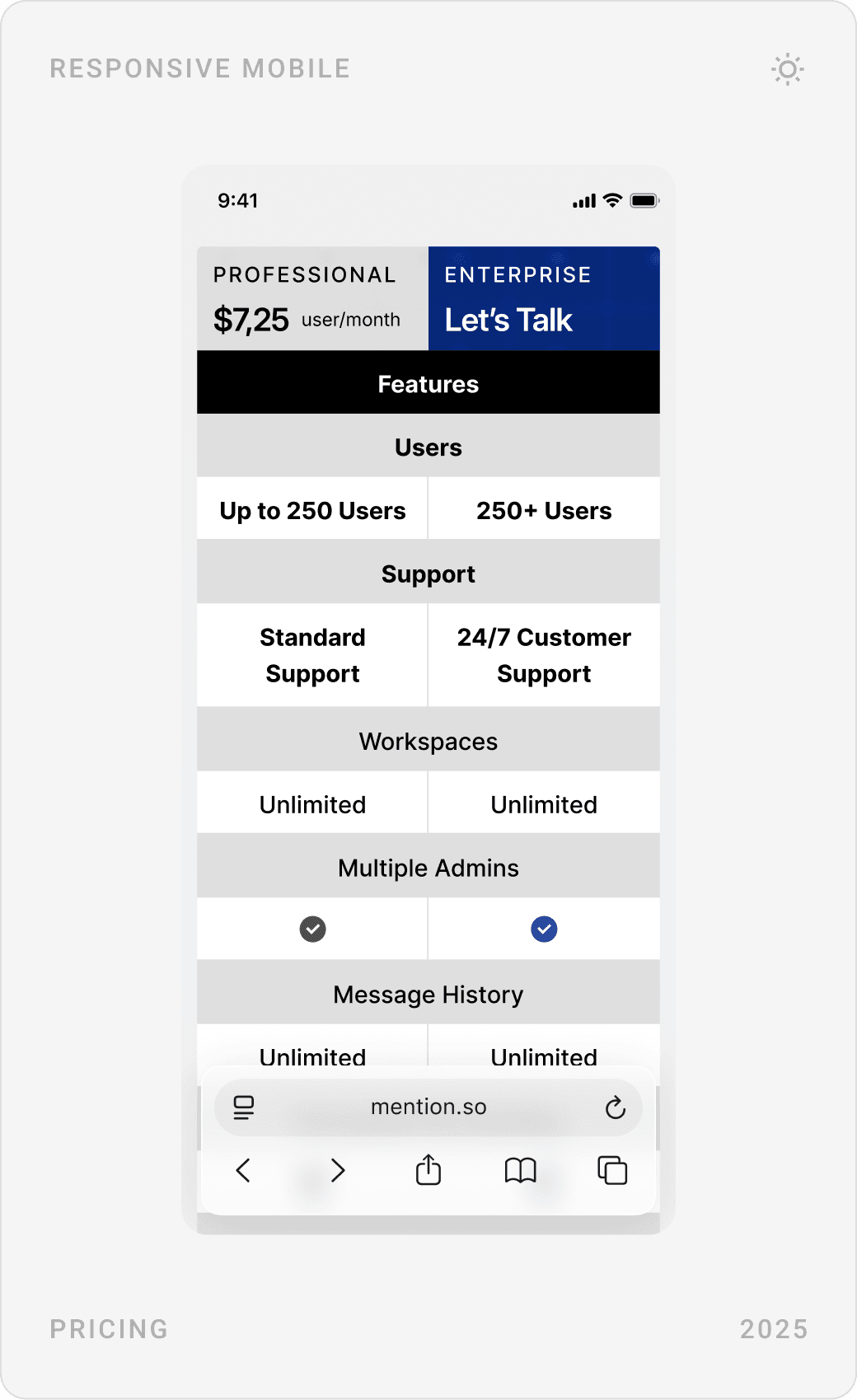 Clean Team Fit Pricing Mobile Design