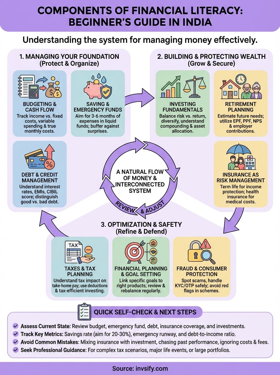 components of financial literacy infographic