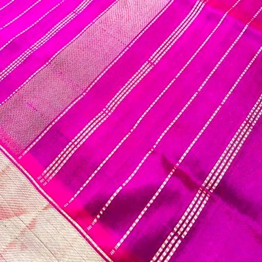 Dark Green Dark Pink Silk Cotton Saree