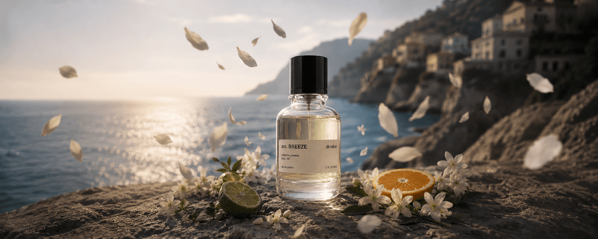 Clear glass perfume bottle
