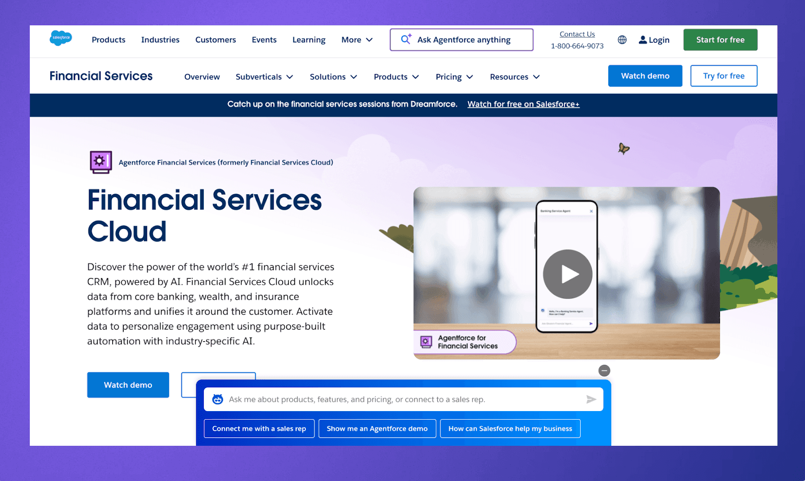 Salesforce Finance Homepage