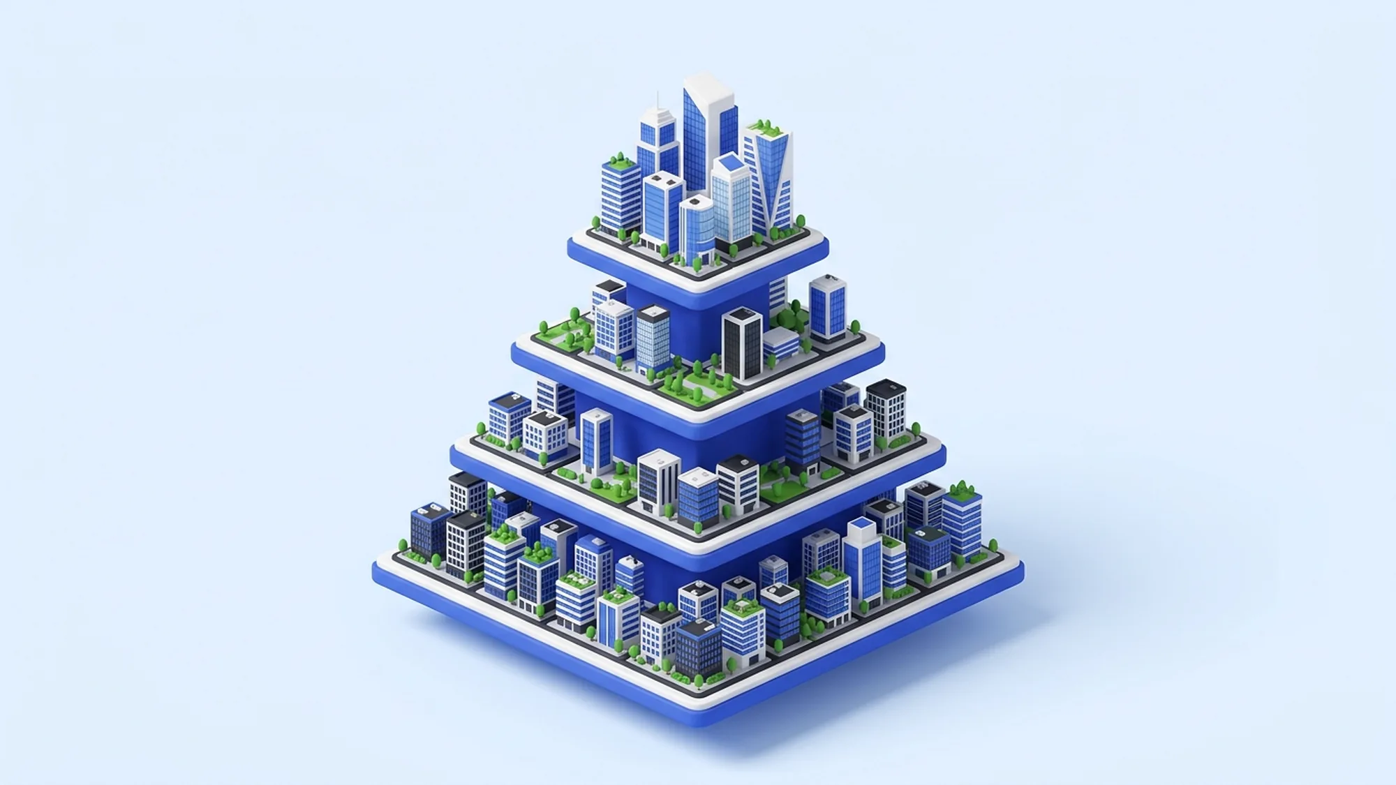 3D illustration of the four tiers of BPO service providers