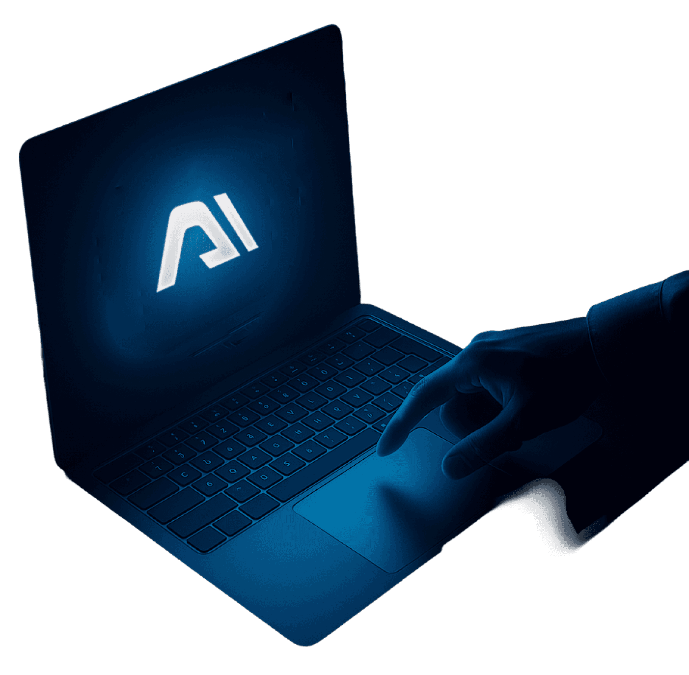 atomica suite logo on laptop screen