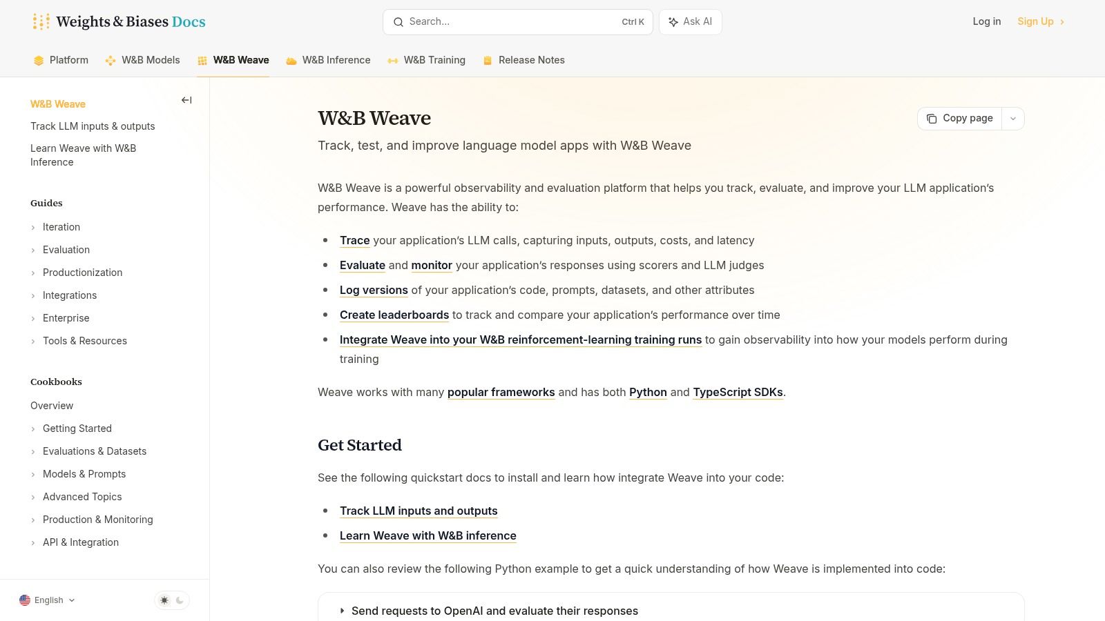 Weights & Biases – Weave