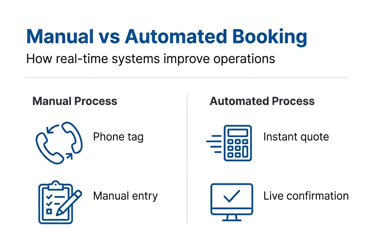 Infographic comparing manual and automated reservation