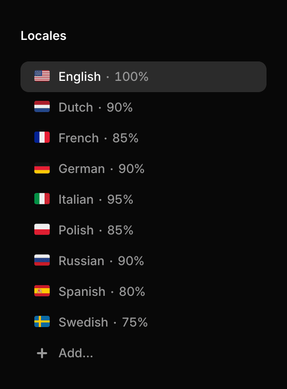 List of locals in Framer