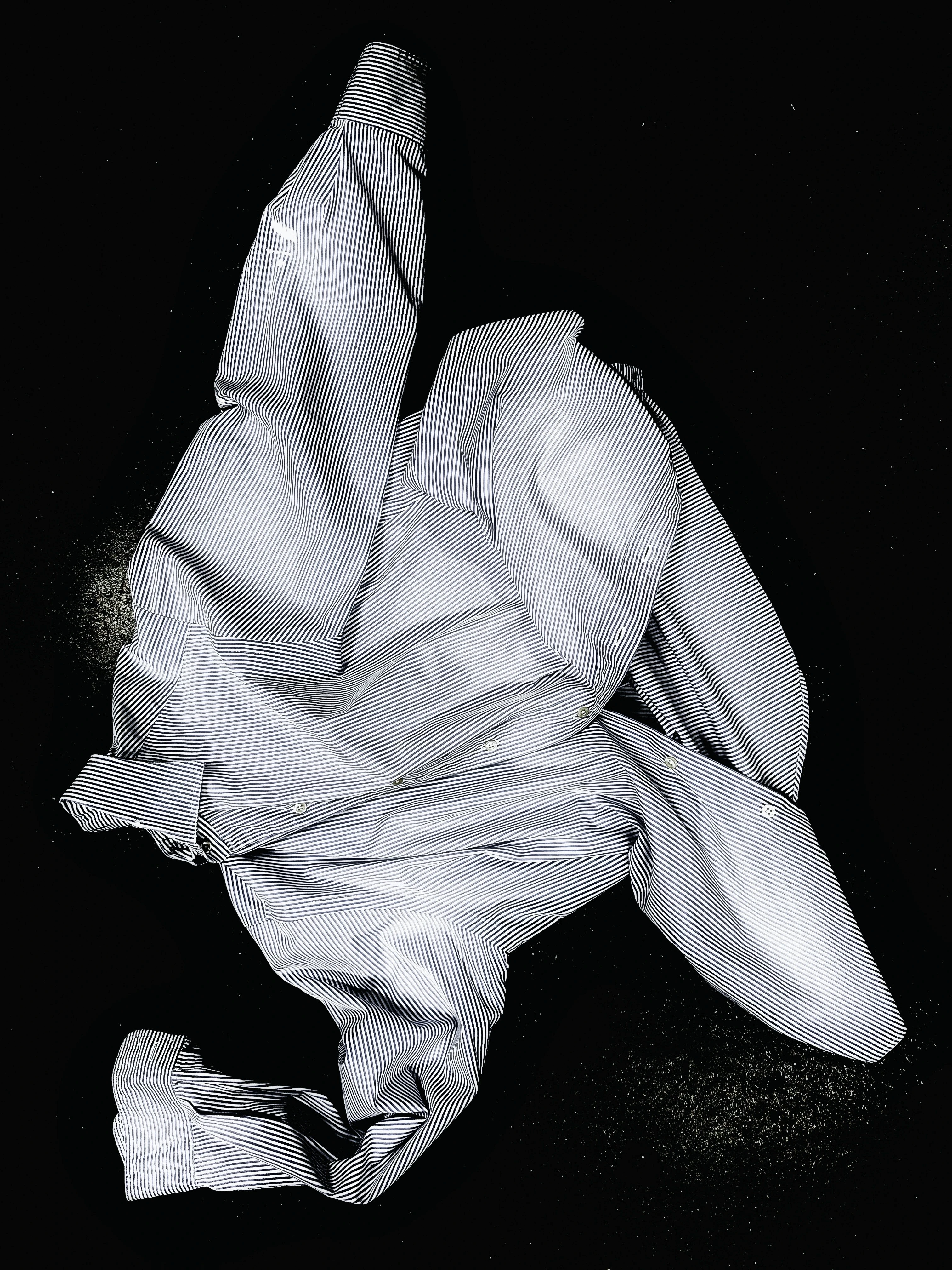 Warped and distorted cotton poplin button down