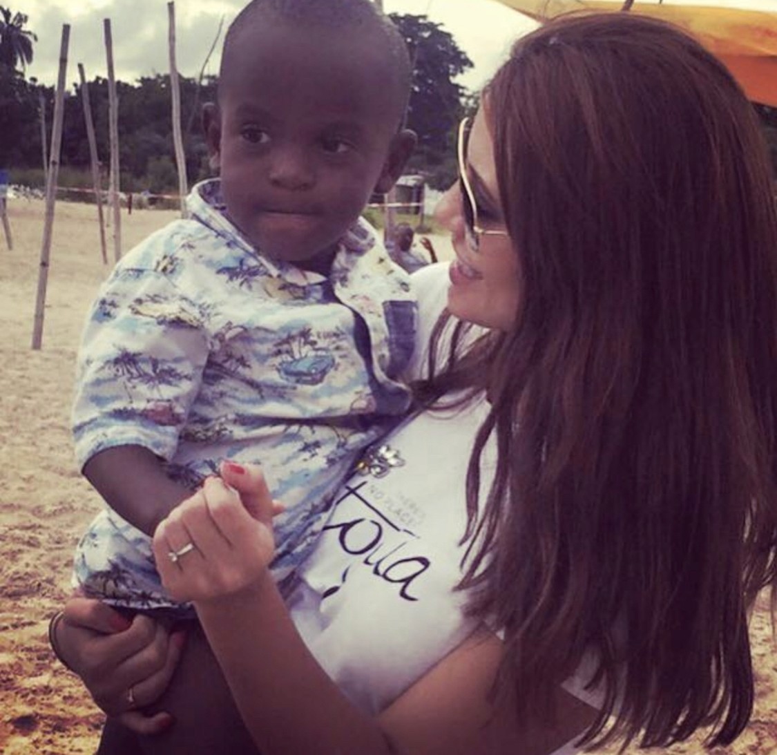 a woman with flowers