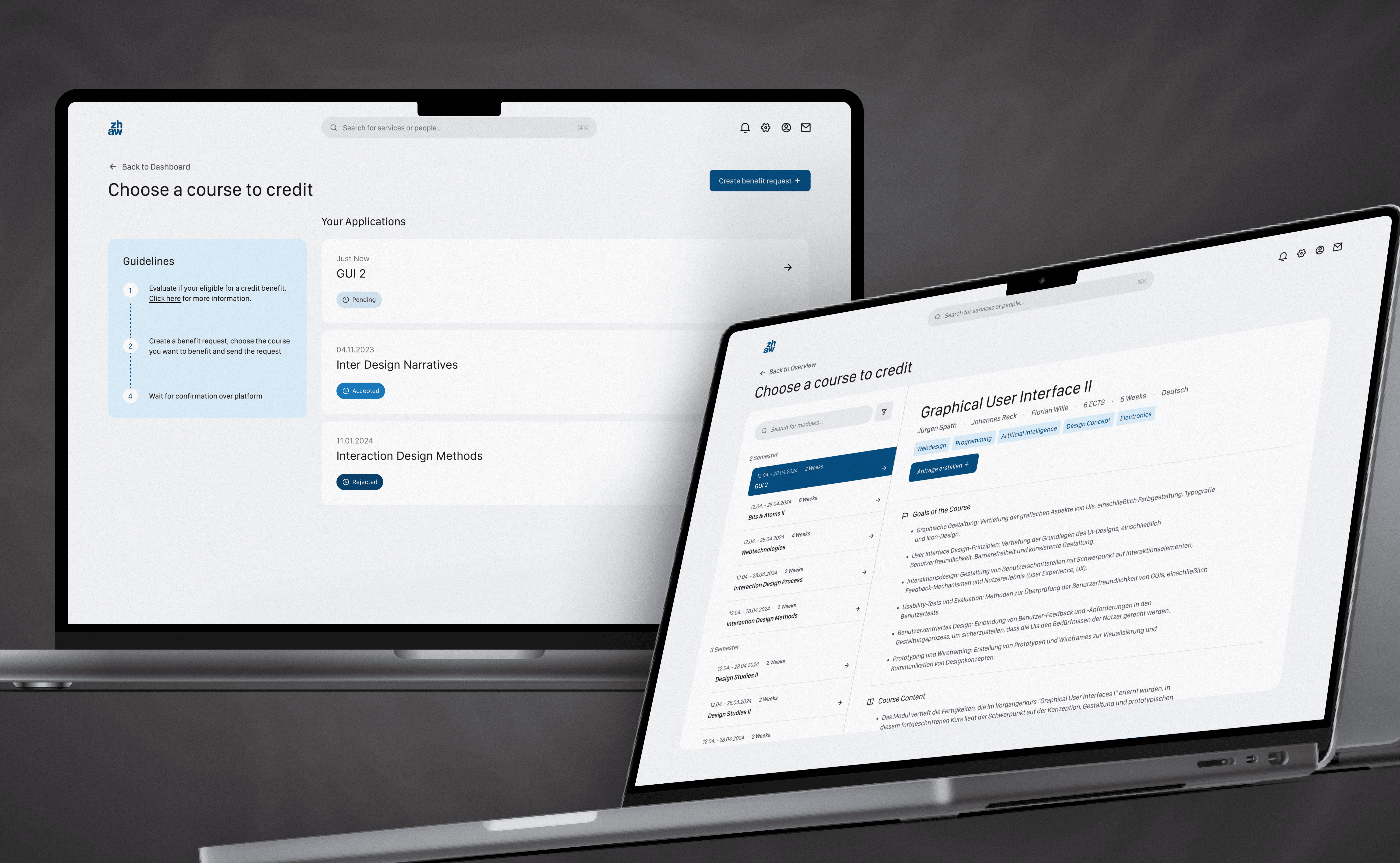 A two screens of the home page of the website