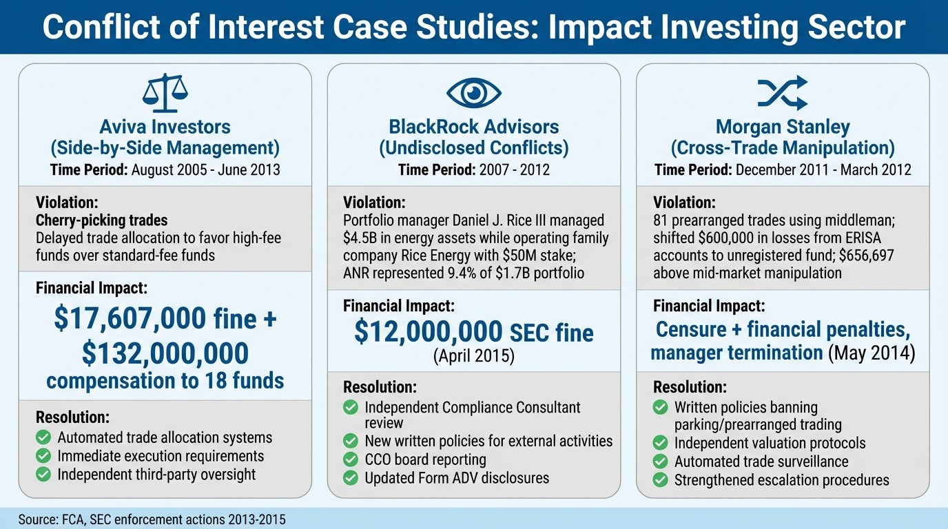 Three Major Conflict of Interest Cases in Impact Investing: Violations, Fines, and Resolutions