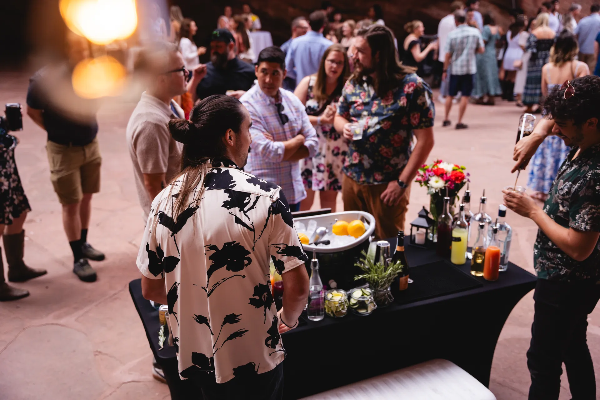 Picture from behind the bar looking at event guests