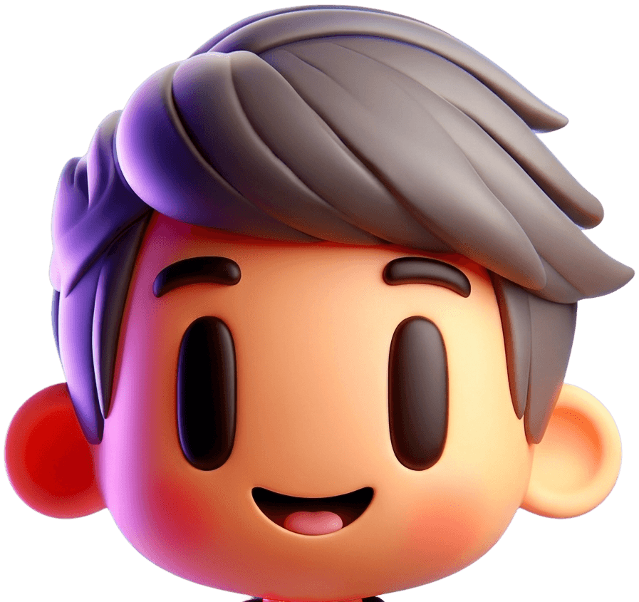 3D character head loading animation