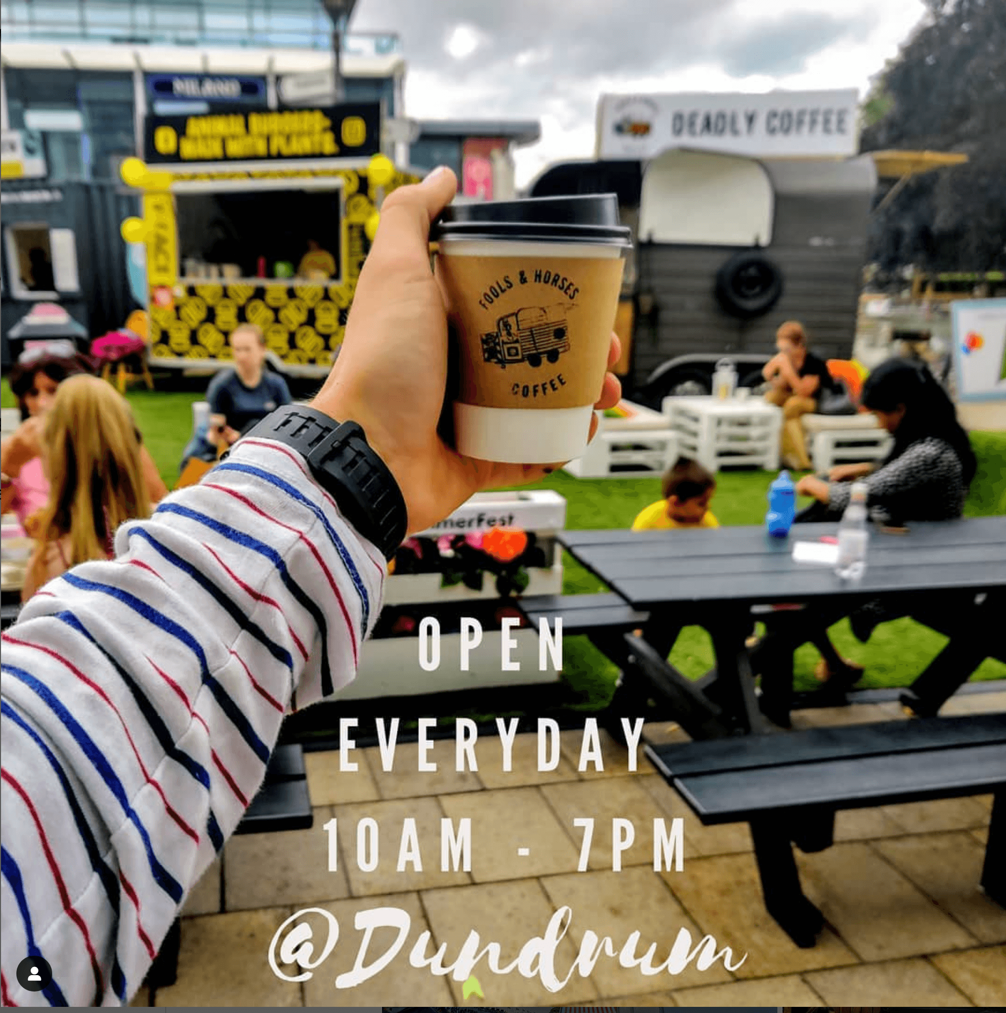 Latte art and takeaway cups – Coffee product photo for Irish café Fools & Horses.