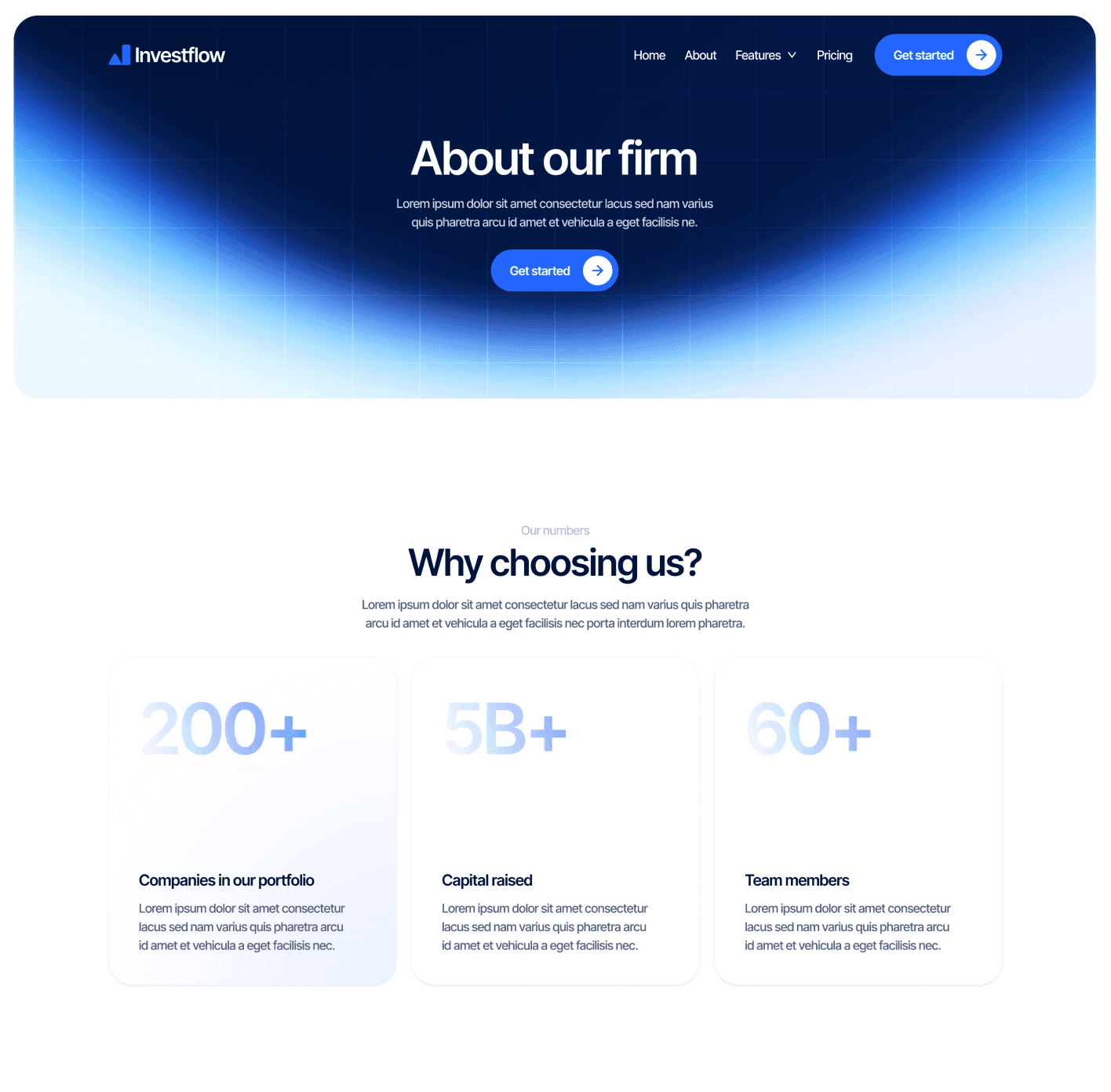 Investflow - About Page - Investment Firm Framer Template