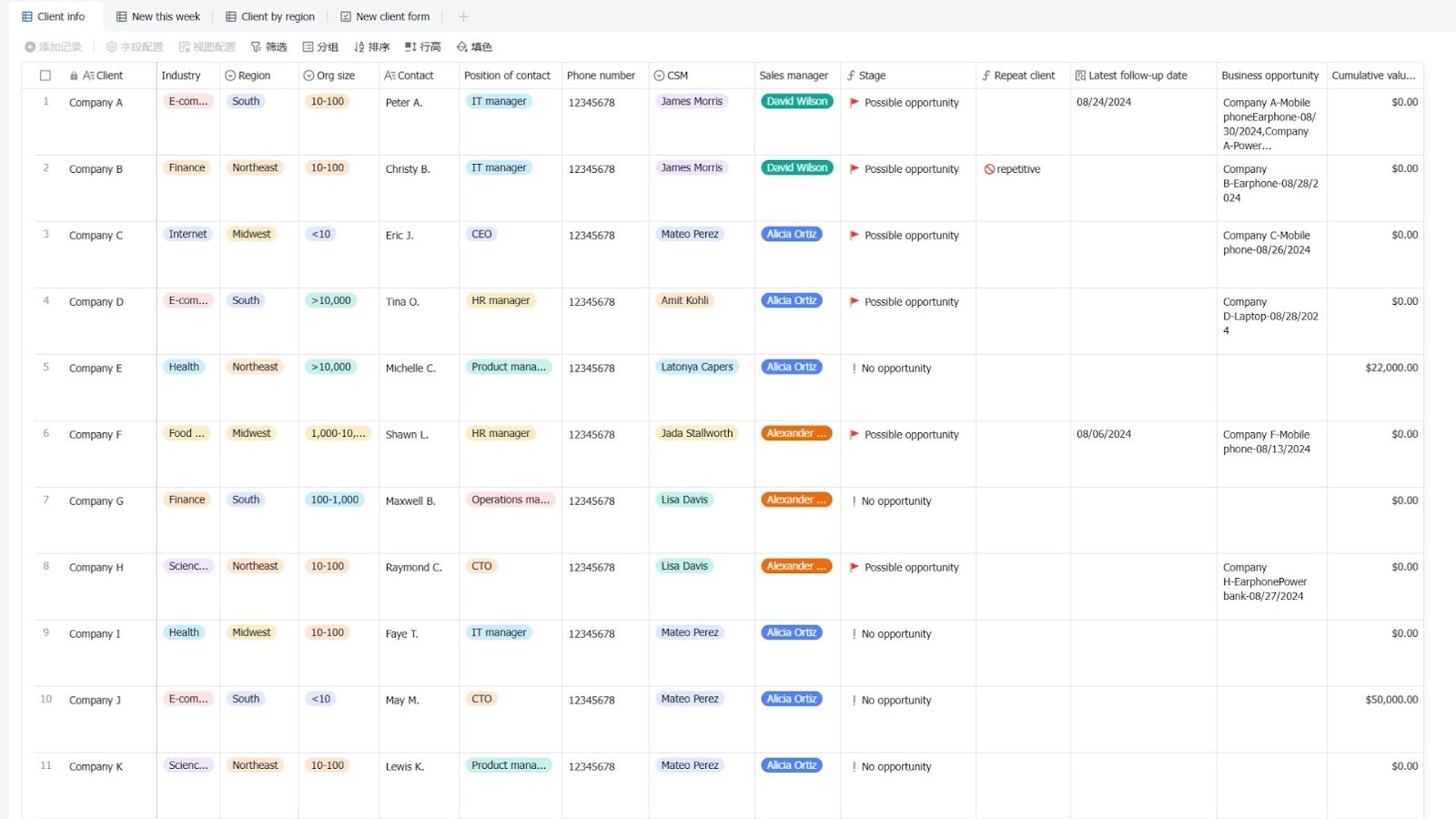 Lark Sales & CRM template
