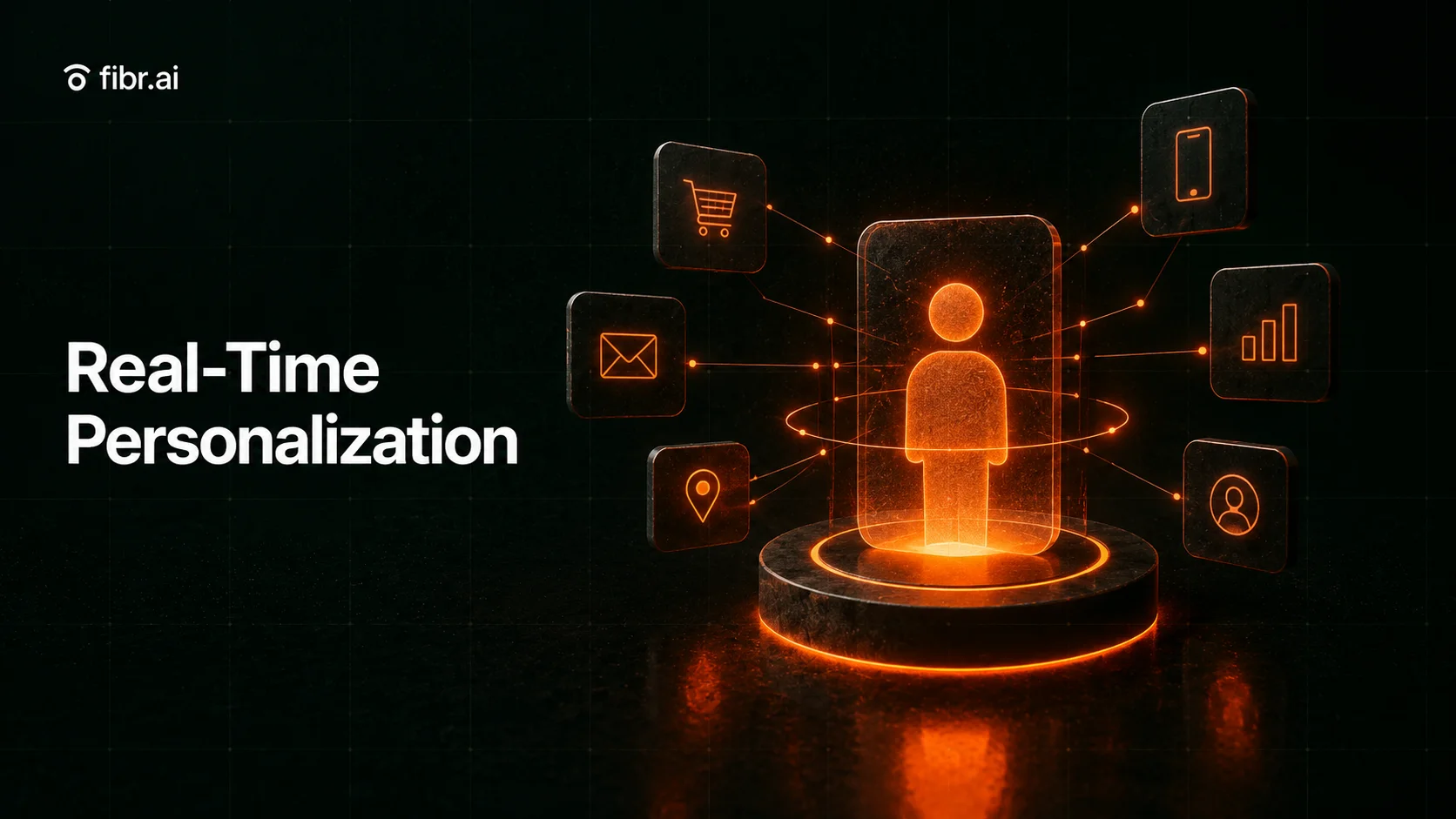 AI-powered real-time personalization visualization connecting customer data across multiple marketing channels.
