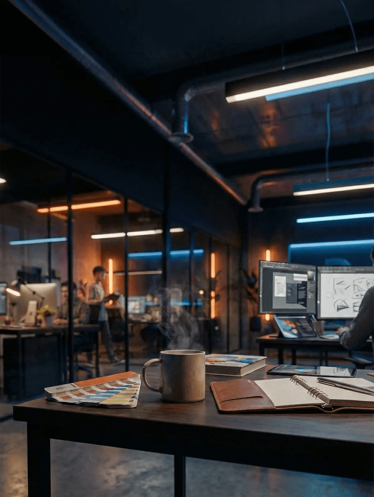 Wave One Creative Denizli ofisinde e-ticaret markanızı büyütmek ve dijital pazarlama projelerini konuşmak için hazır bekleyen samimi bir kahve ve toplantı ortamı.