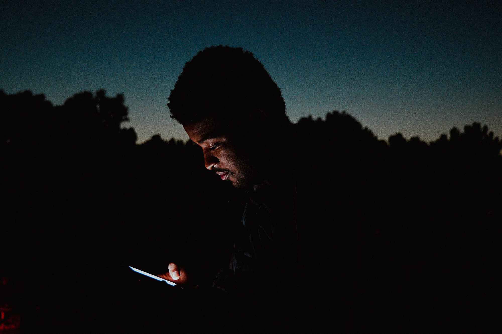Man looking at his cellphone