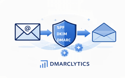 Dmarclytics SPF, DKIM & Dmarc illustration 