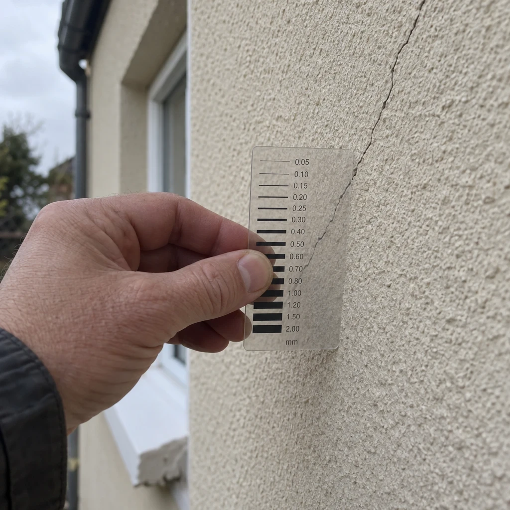 Mesure d’une fissure avec une jauge de fissuration