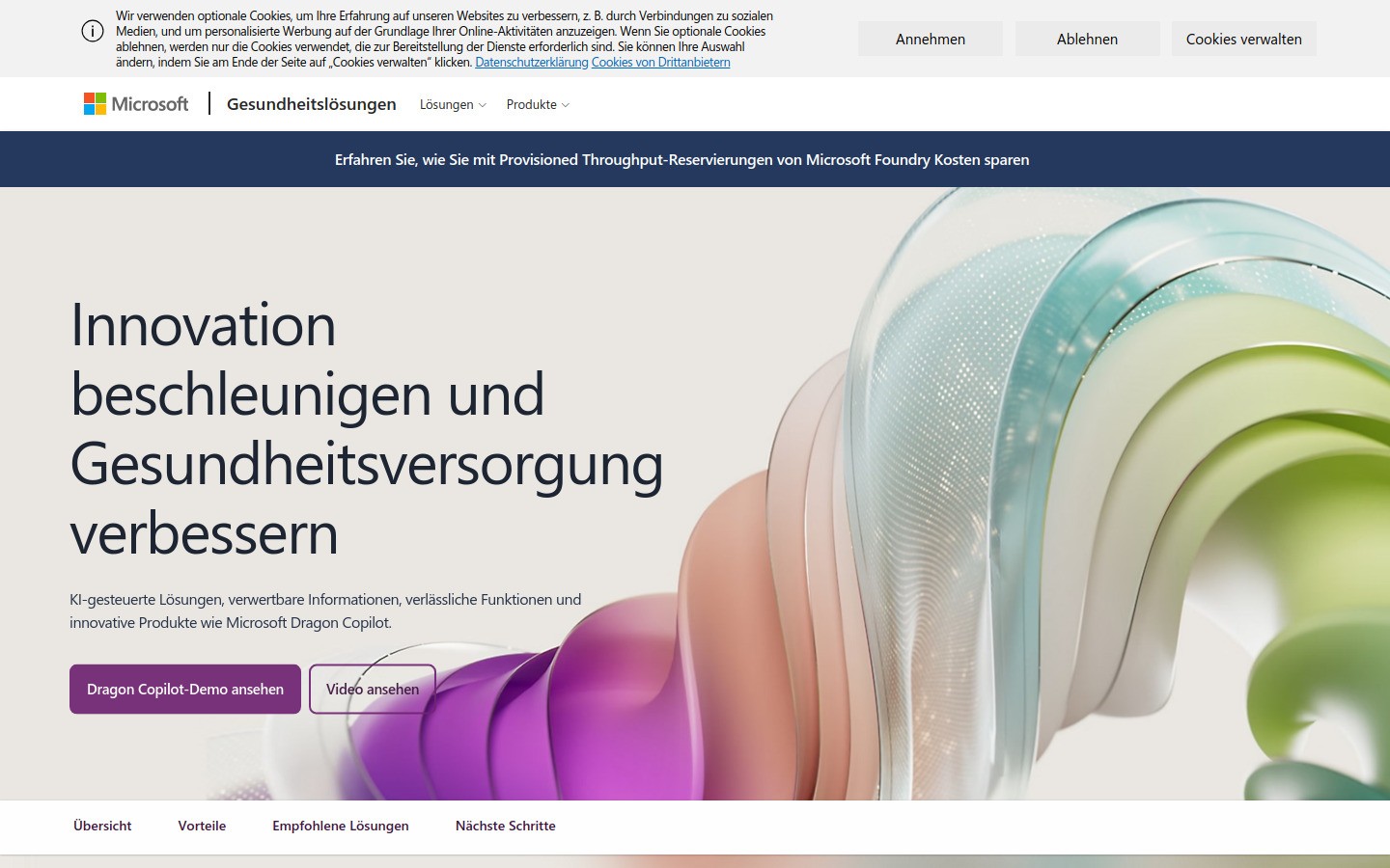 Dragon Medical One homepage screenshot