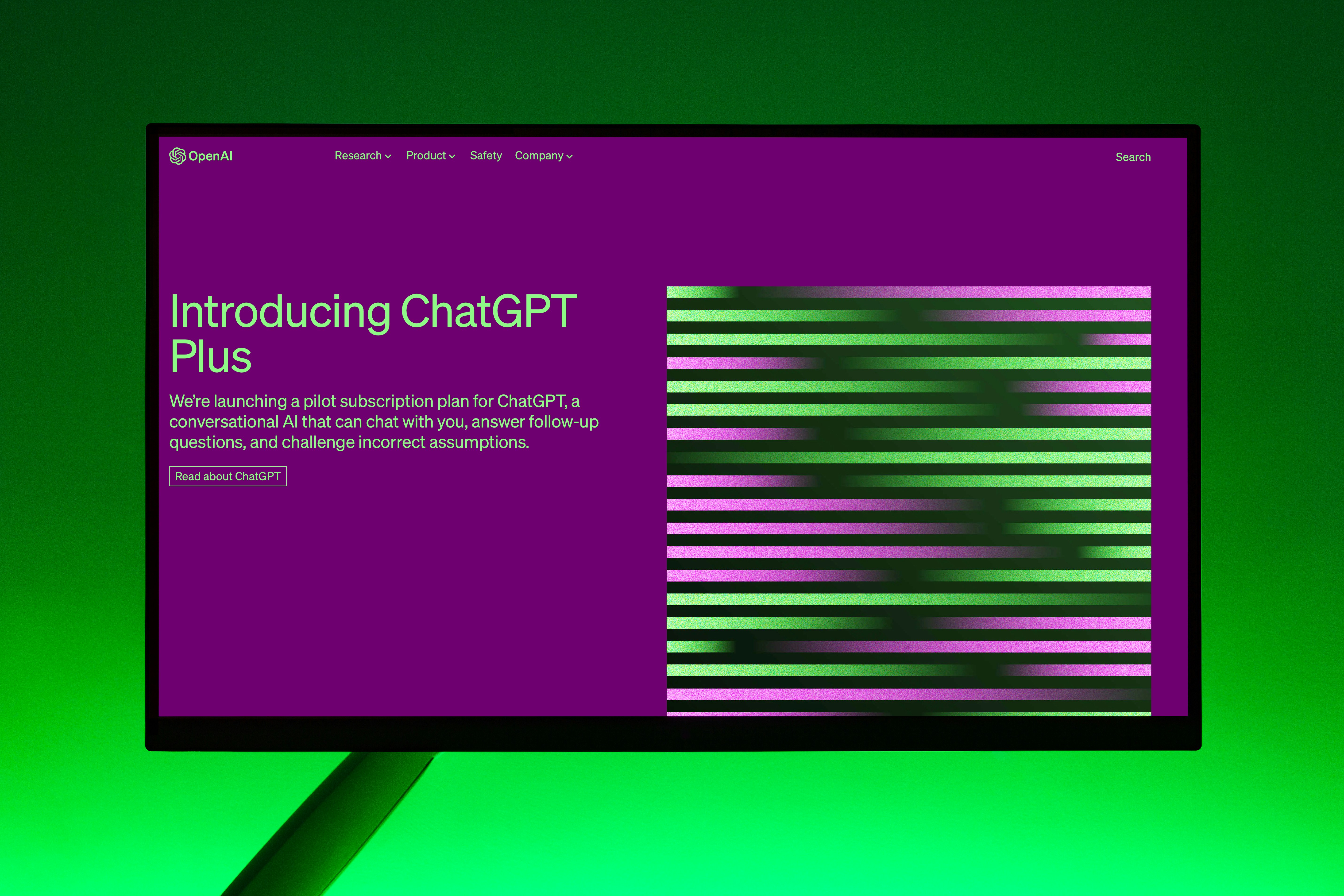 chat gpt introductory landing page - ChatGPT for business