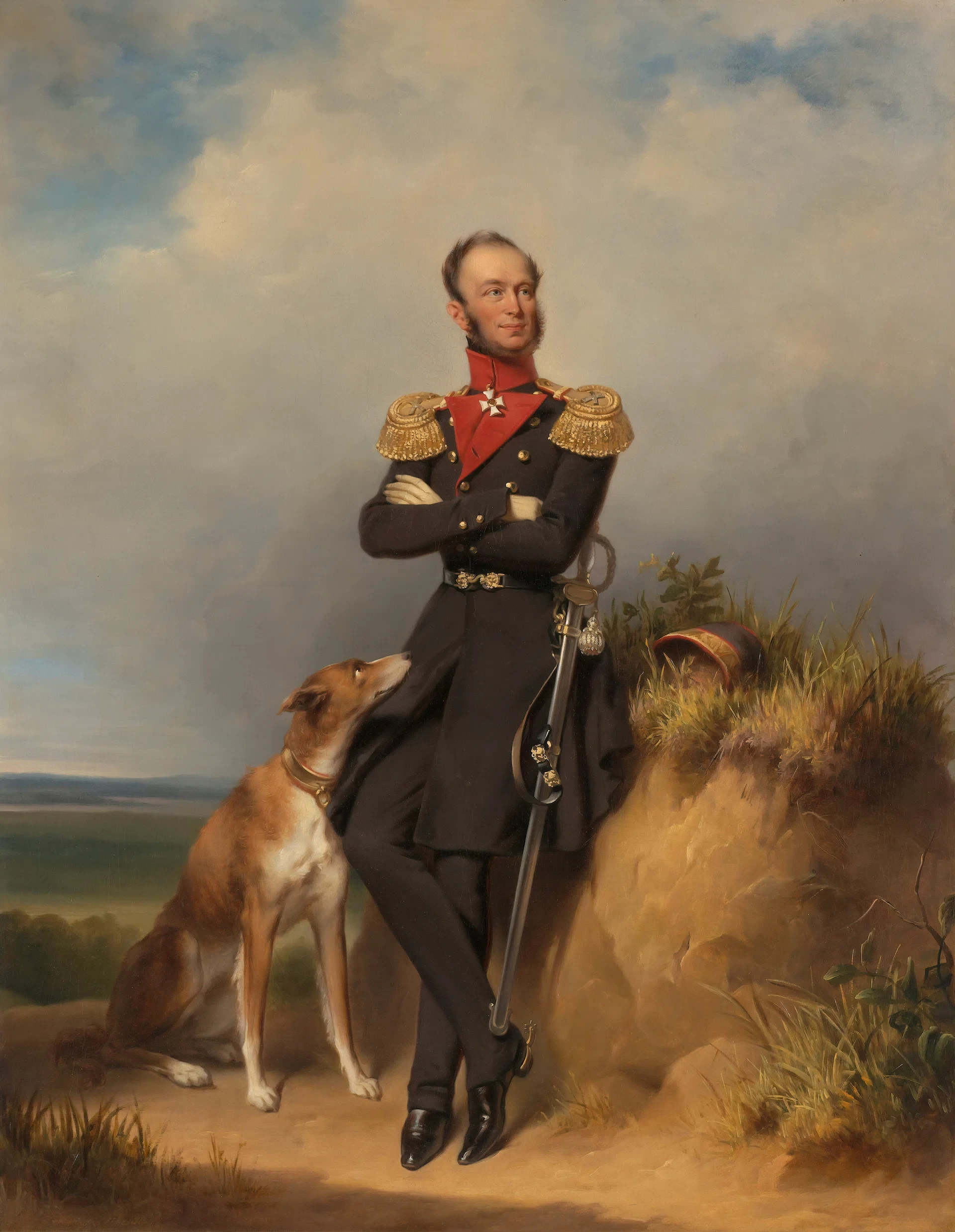 Officer with Hunting Hound