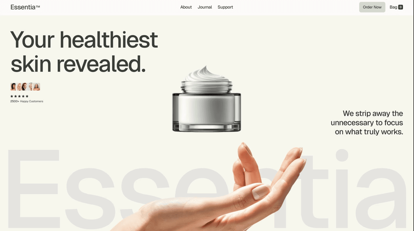 Site web de lancement de produit