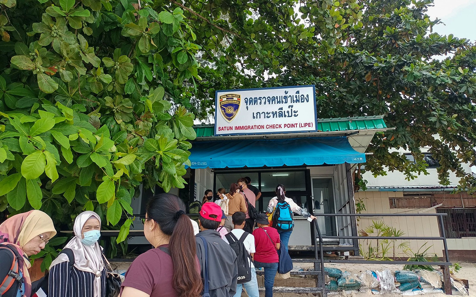 Visitors at Satun Immigration Checkpoint, Koh Lipe, for ferry to Telaga Harbour Langkawi.